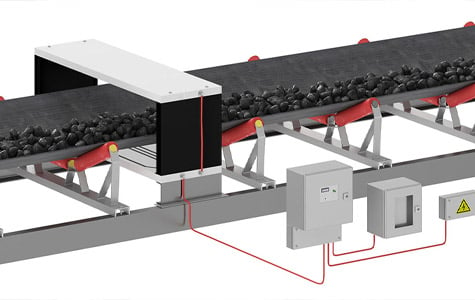 mining metal detectors machine inspecting coal on the conveyor