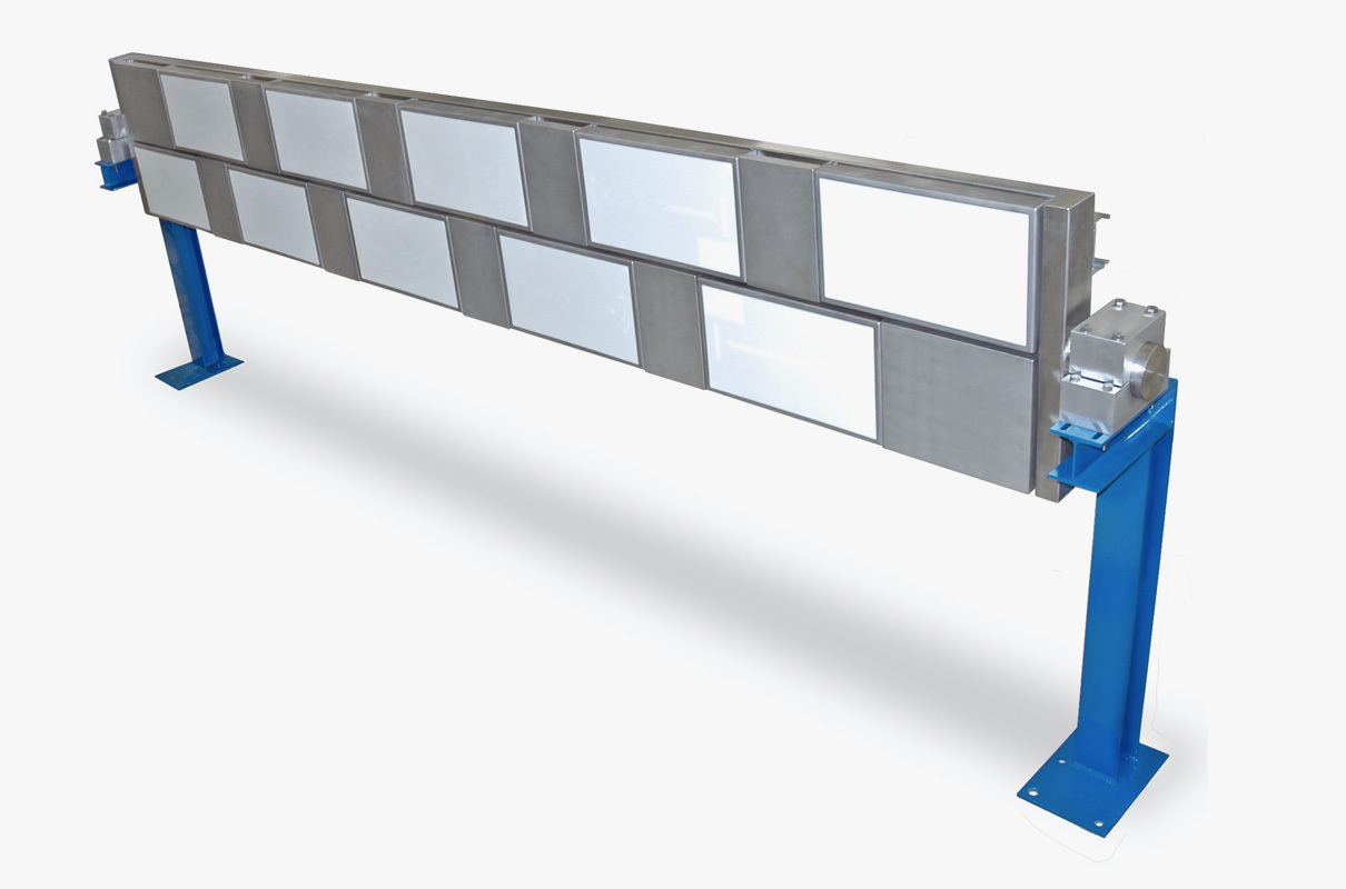 metal detector machine on white background for raw materials and finished product