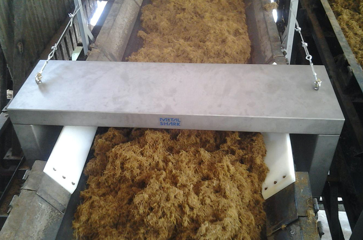Metal Detectors for timber inspecting shredded wood going through machine